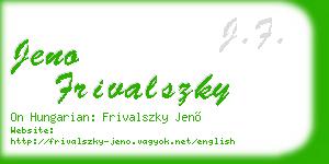 jeno frivalszky business card